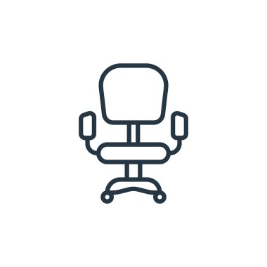 Koltuk vektör simgesi. Kurgulanabilir koltuk çarpması. Web ve mobil uygulamalarda kullanmak için sandalye doğrusal sembolü, logo, yazdırma medyası. İnce çizgili çizim. Vektör izole çizimi.