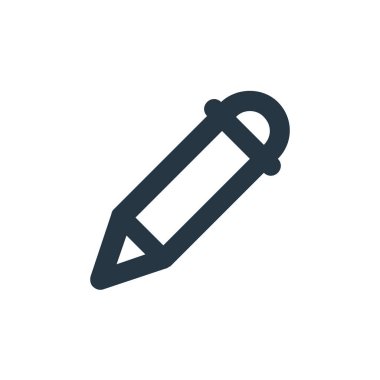 Kalem vektör simgesi. Düzenlenebilir kalem darbesi. Web ve mobil uygulamalarda kullanmak için kalem doğrusal sembolü, logo, yazdırma ortamı. İnce çizgili çizim. Vektör izole çizimi.