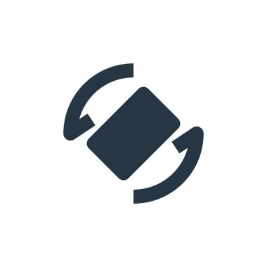 Vektör simgesini döndür. Döndürülebilir vuruş. Web ve mobil uygulamalarda kullanmak için doğrusal simgeyi döndür, logo, yazdırma ortamı. İnce çizgili çizim. Vektör izole çizimi.