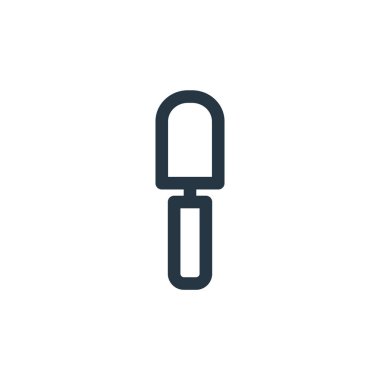 Kürek vektör simgesi. Yenebilir kürek darbesi. Web ve mobil uygulamalarda, logoda ve yazılı medyada kullanılacak doğrusal simgeyi kürekle. İnce çizgili çizim. Vektör izole çizimi.