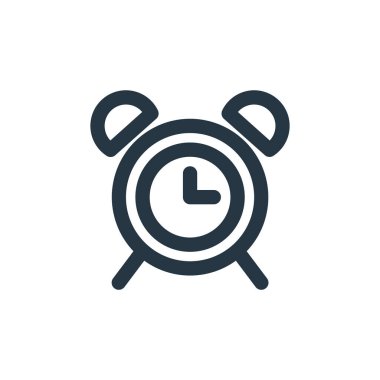 Alarm vektör simgesi. Uyarılabilir felç. Web ve mobil uygulamalarda kullanmak için doğrusal alarm sembolü, logo, yazdırma medyası. İnce çizgili çizim. Vektör izole çizimi.