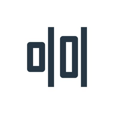 Vektör simgesini hizala. Düzenlenebilir vuruşlar. Lineer sembolü web ve mobil uygulamalarda, logoda, yazdırma ortamında kullanmak için hizala. İnce çizgili çizim. Vektör izole çizimi.