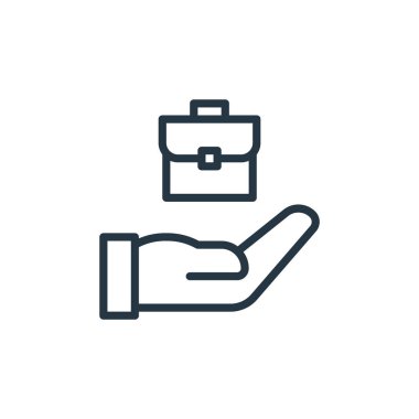 kariyer vektör simgesi. Kariyer kurgulanabilir felç. İnternet ve mobil uygulamalarda, logoda ve yazılı medyada kullanım için kariyer doğrusal sembolü. İnce çizgili çizim. Vektör izole çizimi.