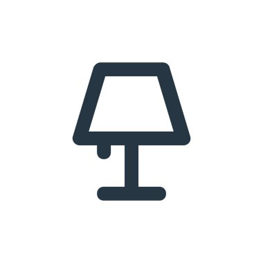 masa lambası vektör simgesi. Masa lambası vuruşu. tablo lambası lineer sembolü web ve mobil uygulamalar, logo, yazdırma ortamı için. İnce çizgili çizim. Vektör izole çizimi.