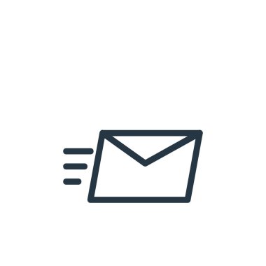 Mesaj vektör simgesi. Mesaj değiştirilebilir felç. ileti lineer sembolü web ve mobil uygulamalarda, logoda, yazdırma ortamında kullanılır. İnce çizgili çizim. Vektör izole çizimi.