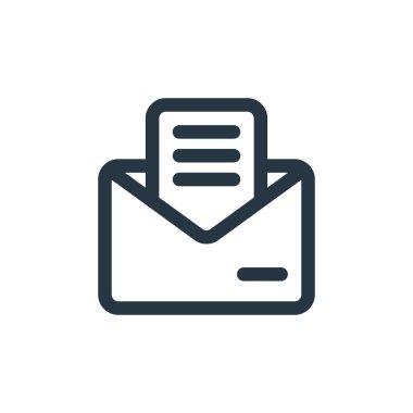 Mesaj vektör simgesi. Mesaj değiştirilebilir felç. ileti lineer sembolü web ve mobil uygulamalarda, logoda, yazdırma ortamında kullanılır. İnce çizgili çizim. Vektör izole çizimi.