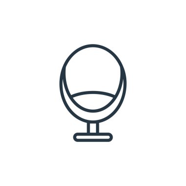 Koltuk vektör simgesi. Koltuk darbesi. Web ve mobil uygulamalarda, logoda ve yazılı medyada kullanmak için koltuk lineer sembolü. İnce çizgili çizim. Vektör izole çizimi.