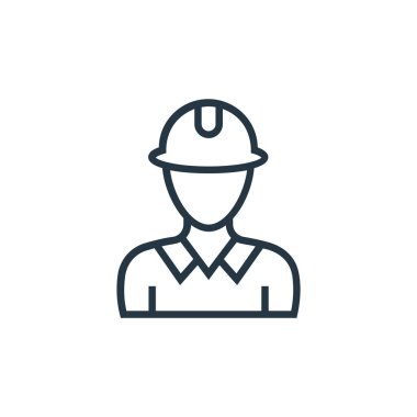 Teknisyen vektör simgesi. Teknisyen felci. Web ve mobil uygulamalarda kullanmak için teknisyen doğrusal sembolü, logo, yazdırma medyası. İnce çizgili çizim. Vektör izole çizimi.