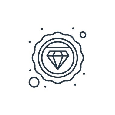 Elmas vektör simgesi. Elmasla oynanabilir vuruş. Web ve mobil uygulamalarda kullanmak için elmas doğrusal sembol, logo, yazdırma medyası. İnce çizgili çizim. Vektör izole çizimi.