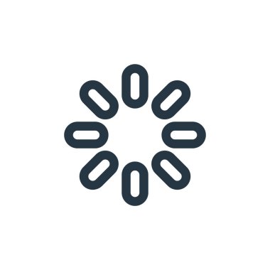 Vektör simgesi yükleniyor. Düzenlenebilir vuruş yükleniyor. Web ve mobil uygulamalarda kullanmak için doğrusal sembol yükleniyor, logo, yazdırma ortamı. İnce çizgili çizim. Vektör izole çizimi.