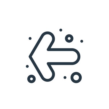 Sola dönüş vektör simgesi. Sola döndür, değiştirilebilir vuruş. Web ve mobil uygulamalar, logo ve yazdırma ortamlarında kullanmak için sol doğrusal simge kullan. İnce çizgili çizim. Vektör izole çizimi.