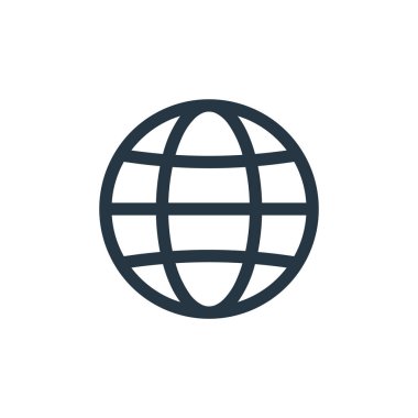 İnternet vektör simgesi. İnternet üzerinden oynanabilir felç. İnternet ve mobil uygulamalarda kullanım için internet lineer sembolü, logo, yazdırma medyası. İnce çizgili çizim. Vektör izole çizimi.