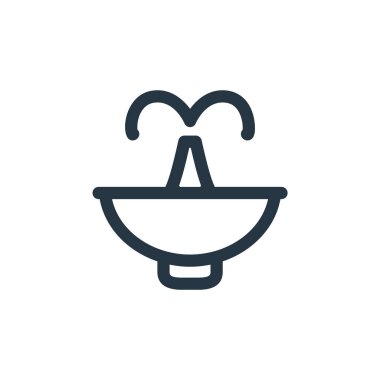 Fıskiye vektör simgesi. Düzenlenebilir fıskiyeler. Web ve mobil uygulamalarda kullanmak için doğrusal fıskiye sembolü, logo, yazdırma medyası. İnce çizgili çizim. Vektör izole çizimi.