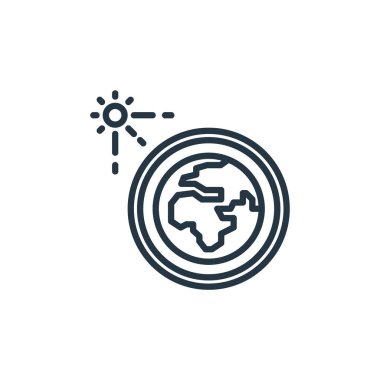 Güneş sistemi vektör simgesi. Güneş sistemi değiştirilebilir vuruşlar. Web ve mobil uygulamalarda kullanmak için güneş sistemi doğrusal sembolü, logo, yazdırma medyası. İnce çizgili çizim. Vektör izole çizimi.