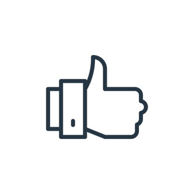 vektör simgesini parmakla. Okşama işlemini tamamladı. Web ve mobil uygulamalarda, logoda ve yazdırma ortamında kullanmak için doğrusal simgeyi işaretler. İnce çizgili çizim. Vektör izole çizimi.