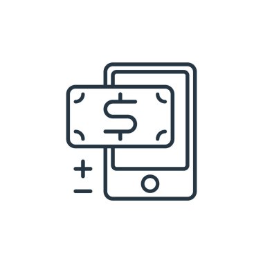 depozito vektör simgesi. depozito verilebilir felç. İnternet ve mobil uygulamalarda, logoda ve yazılı medyada kullanmak için doğrusal depozito sembolü. İnce çizgili çizim. Vektör izole çizimi.