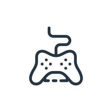 Joystick vektör simgesi. joystick düzenlenebilir vuruş. İnternet ve mobil uygulamalarda kullanmak için joystick lineer sembolü, logo, yazdırma medyası. İnce çizgili çizim. Vektör izole çizimi.