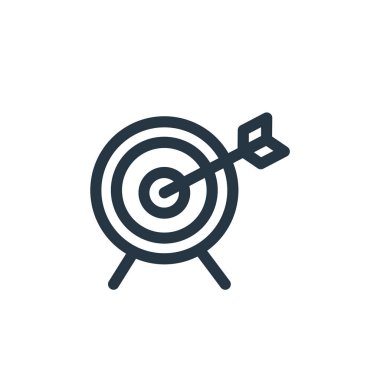 ok vektör simgesi. Okla oynanabilir felç. Web ve mobil uygulamalarda kullanmak için ok doğrusal sembolü, logo, yazdırma ortamı. İnce çizgili çizim. Vektör izole çizimi.