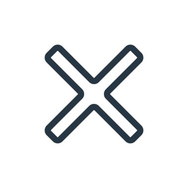 Vektör simgesini iptal et. Düzenlenebilir felci iptal et. Web ve mobil uygulamalardaki kullanım için doğrusal sembolü iptal et, logo, yazdırma ortamı. İnce çizgili çizim. Vektör izole çizimi.