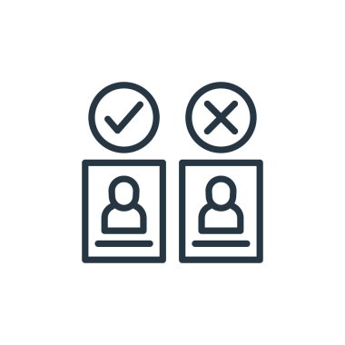 karar vektör simgesi. Karar değiştirilebilir felç. Web ve mobil uygulamalarda kullanım için karar doğrusal sembolü, logo, yazdırma medyası. İnce çizgili çizim. Vektör izole çizimi.