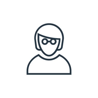 çalışan vektör simgesi. Çalışan, düzenlenebilir felç. Web ve mobil uygulamalarda kullanım için çalışan doğrusal sembolü, logo, yazdırma medyası. İnce çizgili çizim. Vektör izole çizimi.