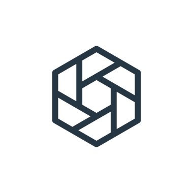 Altıgen vektör simgesi. Altıgen inme. Web ve mobil uygulamalarda, logoda ve yazılı medyada kullanmak için altıgen doğrusal sembol. İnce çizgili çizim. Vektör izole çizimi.