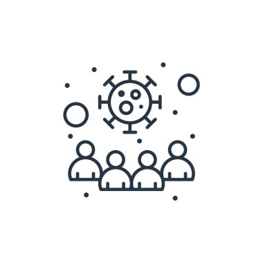 Coronavirus vektör simgesi. Coronavirus düzenlenebilir felç. İnternet ve mobil uygulamalarda kullanım için koronavirüs lineer sembolü, logo, yazdırma medyası. İnce çizgili çizim. Vektör izole çizimi.