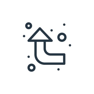 Yukarı doğru ok vektör simgesi. Okla yukarı doğru düzenlenebilir vuruş. Web ve mobil uygulamalarda kullanmak için yukarı doğru doğrusal ok sembolü, logo, yazdırma ortamı. İnce çizgili çizim. Vektör izole çizimi.