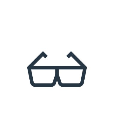 d gözlük vektör simgesi. Gözlükler düzeltilebilir felç. d gözlük lineer sembolü web ve mobil uygulamalarda, logoda, yazdırma ortamında kullanılır. İnce çizgili çizim. Vektör izole çizimi.