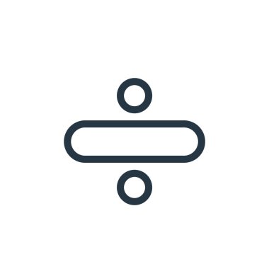 Vektör simgesini böl. Oynatılabilir vuruş. Web ve mobil uygulamalarda kullanmak için doğrusal sembolü böl, logo, yazdırma ortamı. İnce çizgili çizim. Vektör izole çizimi.