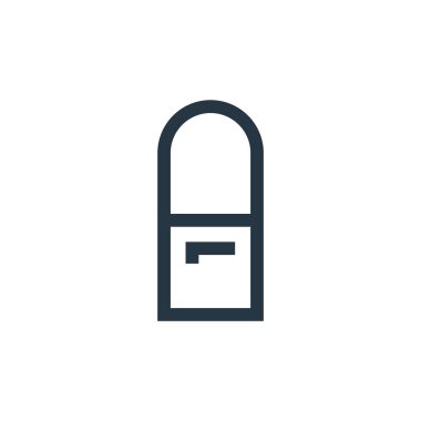 omuz çantası vektör simgesi. Omuz çantası değiştirilebilir felç. Web ve mobil uygulamalarda kullanmak için omuz çantası lineer sembolü, logo, yazdırma medyası. İnce çizgili çizim. Vektör izole çizimi.