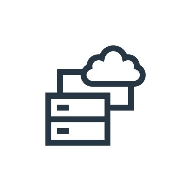 veri depolama vektör simgesi. veri depolama düzenlenebilir felç. Web ve mobil uygulamalarda kullanmak için veri depolama lineer sembolü, logo, yazdırma ortamı. İnce çizgili çizim. Vektör izole çizimi.