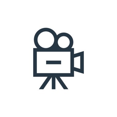 Kamera vektör simgesi. Kamera düzenlenebilir vuruş. Web ve mobil uygulamalarda kullanmak için kamera doğrusal sembolü, logo, yazdırma medyası. İnce çizgili çizim. Vektör izole çizimi.