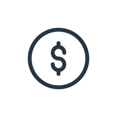 Dolar vektör simgesi. Kurgulanabilir dolar vuruşu. İnternet ve mobil uygulamalarda kullanmak için dolar doğrusal sembolü, logo, yazdırma medyası. İnce çizgili çizim. Vektör izole çizimi.