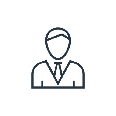 çalışan vektör simgesi. Çalışan, düzenlenebilir felç. Web ve mobil uygulamalarda kullanım için çalışan doğrusal sembolü, logo, yazdırma medyası. İnce çizgili çizim. Vektör izole çizimi.