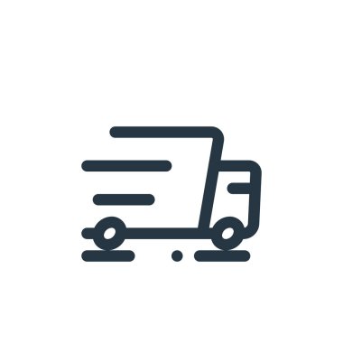 Kamyon vektör simgesi. kamyon inme inmesi. kamyon lineer sembolü web ve mobil uygulamalar, logo, yazdırma medyası için. İnce çizgili çizim. Vektör izole çizimi.