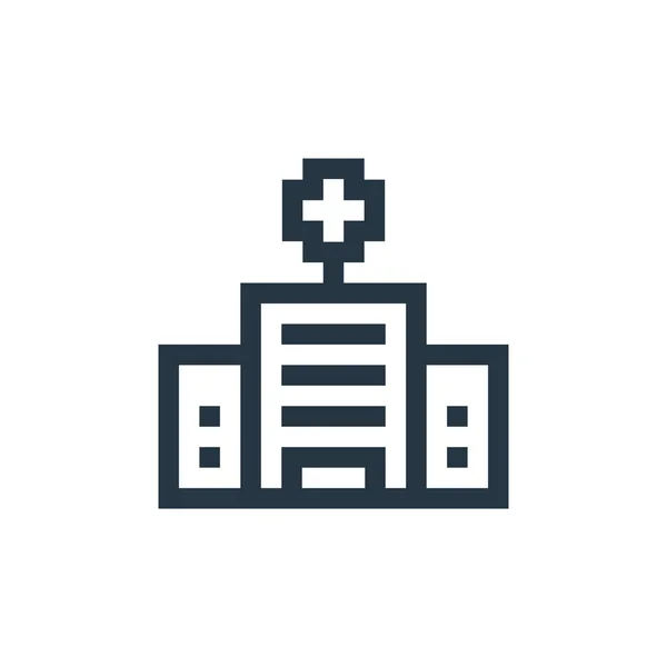 Ikona Wektora Szpitala Szpitalny Udar Symbol Liniowy Szpitala Stosowania Aplikacjach — Wektor stockowy