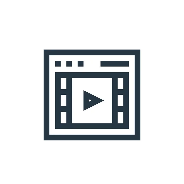 Icona Vettoriale Video Ictus Modificabile Video Video Simbolo Lineare Uso — Vettoriale Stock