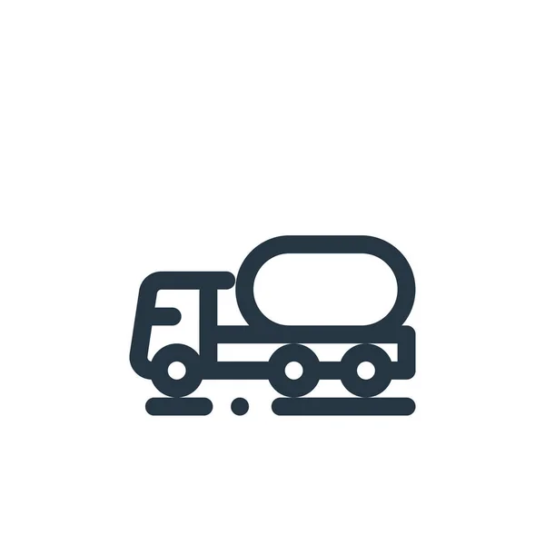 石油トラックのベクトルアイコン オイルトラック編集可能なストローク Webおよびモバイルアプリ 印刷メディアで使用するためのオイルトラックリニアシンボル 細い線のイラスト ベクトル絶縁外形図面 — ストックベクタ