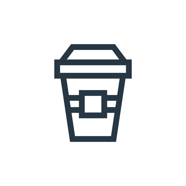 コーヒーベクトルアイコン コーヒーの編集ができる Webやモバイルアプリ 印刷メディアで使用するためのコーヒーリニアシンボル 細い線のイラスト ベクトル絶縁外形図面 — ストックベクタ