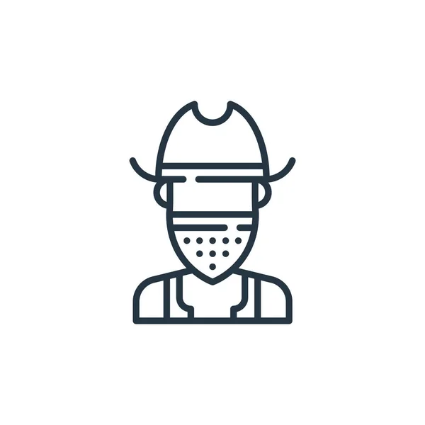 Cowboy Vectoricoon Cowboy Bewerkbare Beroerte Cowboy Lineair Symbool Voor Gebruik — Stockvector