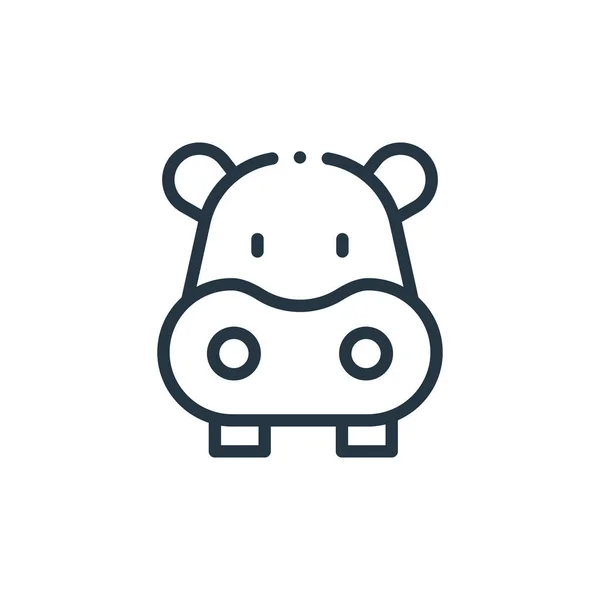 Ikona Wektora Hipopotama Hipopopotam Udar Edytowalny Liniowy Symbol Hipopotama Stosowania — Wektor stockowy