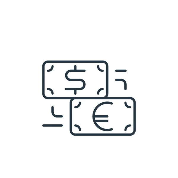 Icône Vectorielle Change Monétaire Échange Argent Coup Modifiable Symbole Linéaire — Image vectorielle