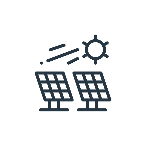 Ikona Wektora Panelu Słonecznego Panel Słoneczny Edytowalny Suw Symbol Liniowy — Wektor stockowy