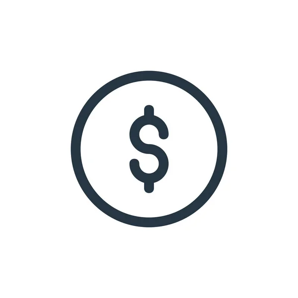 Ícone Vetor Dólar Dólar Curso Editável Símbolo Linear Dólar Para — Vetor de Stock