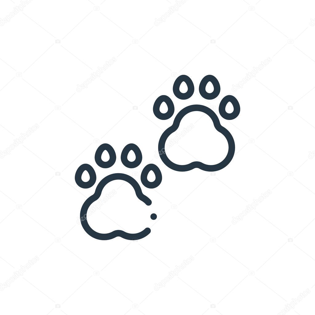 paws vector icon. paws editable stroke. paws linear symbol for use on web and mobile apps, logo, print media. Thin line illustration. Vector isolated outline drawing.