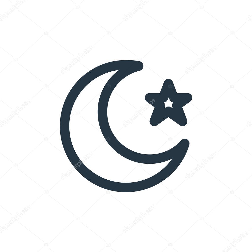islam vector icon. islam editable stroke. islam linear symbol for use on web and mobile apps, logo, print media. Thin line illustration. Vector isolated outline drawing.