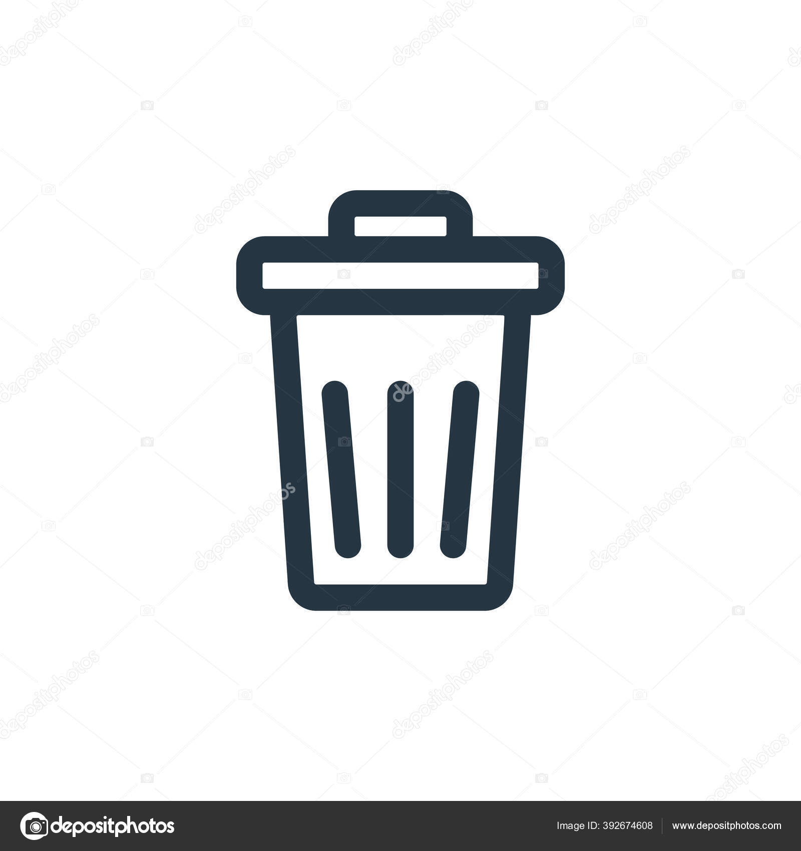 Ikon Vektor Sampah Stroke Dapat Disunting Sampah Simbol Linier Sampah Stok Vektor C Awesomegroup 392674608