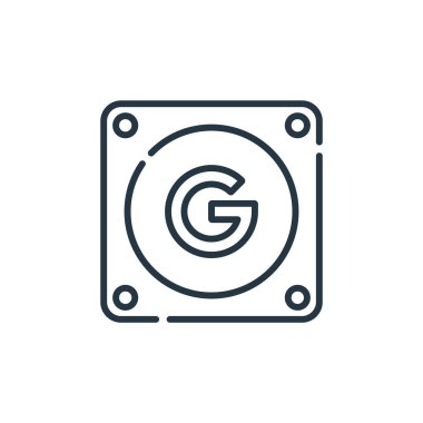 Google vektör simgesini ara. Google 'da düzenlenebilir inme. Web ve mobil uygulamalar, logo ve yazdırma ortamlarında kullanmak için doğrusal simgeyi google 'da ara. İnce çizgili çizim. Vektör izole çizimi.