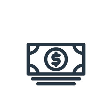 para vektör simgesi. para düzenlenebilir vuruş. para lineer sembolü web ve mobil uygulamalar, logo, yazdırma medyası için. İnce çizgili çizim. Vektör izole çizimi.